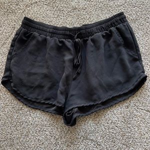 Black drawstring sheer shorts